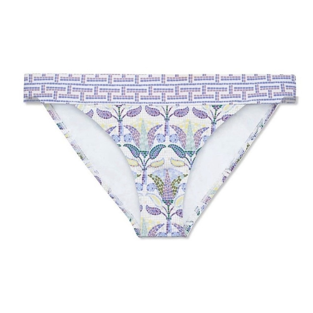 NWT Tory Burch Mosaic Hipster Bikini Bottom Sz L - Provence Pompeii